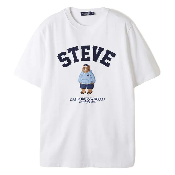 WHO.A.U BIG LOGO STEVE PATCH SHORT SLEEVE TSHIRT