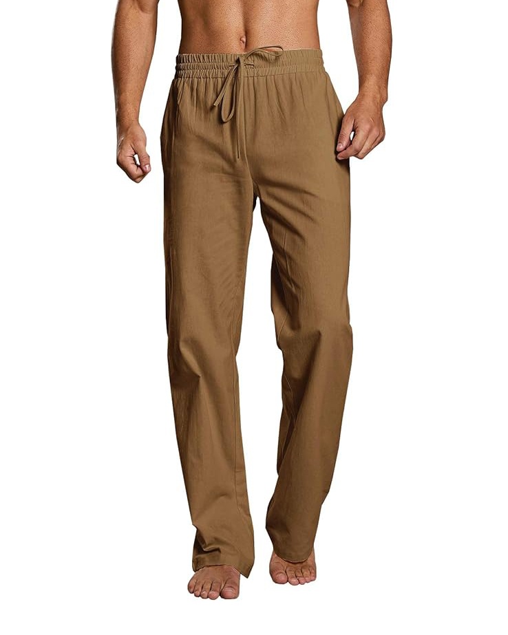 PACSU.N CASUAL LINEN LOOSE FIT PANTS