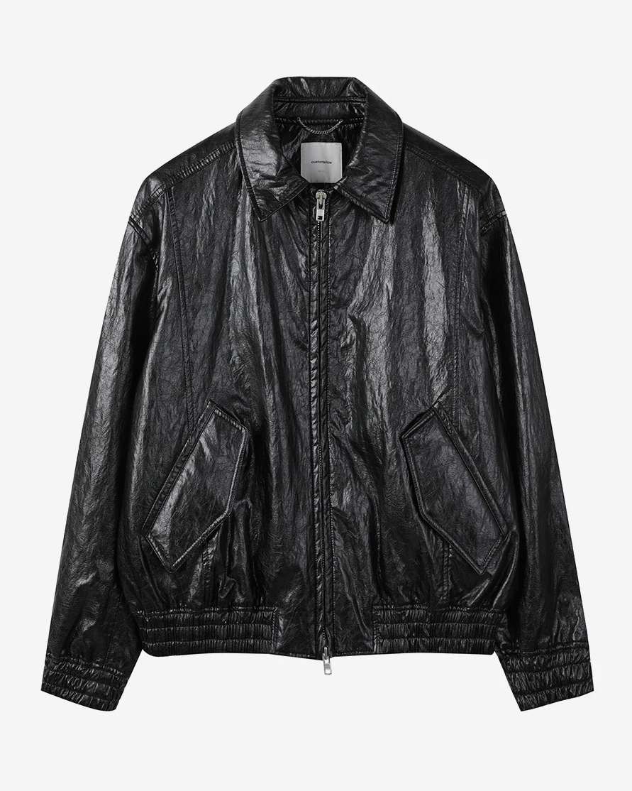 CUSTOMELLOW CRINKLED LEATHER JACKET