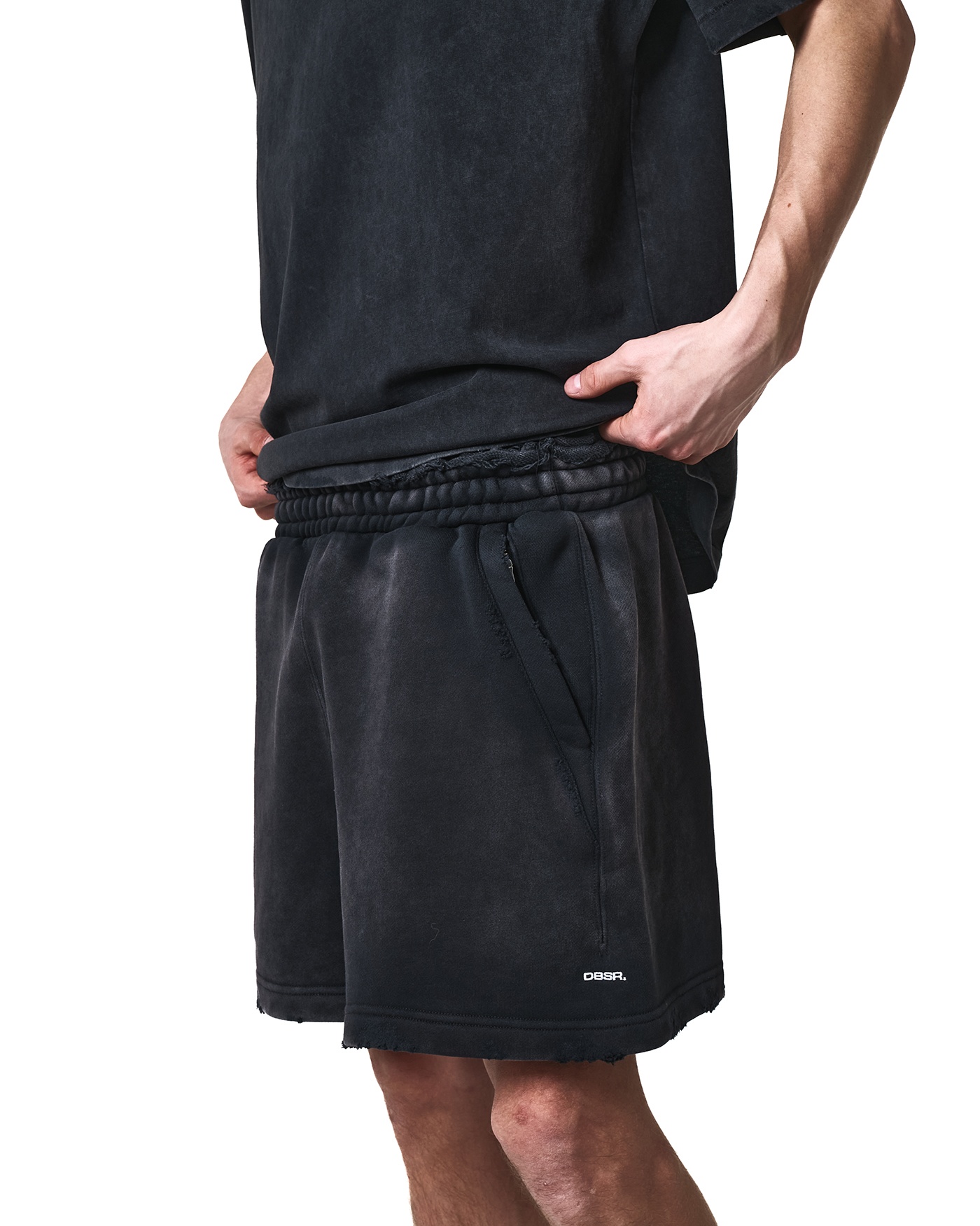 DBSR. WASH DISSTRESS SMALL LOGO SHORTS