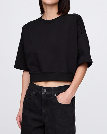 GA VINTAGE SOFT SLEEVE CROP SWEATSHIRT