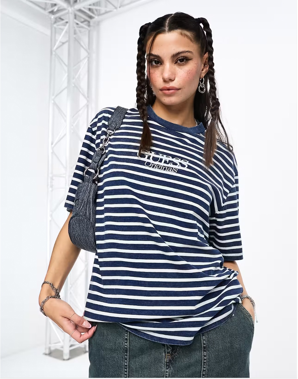 GUE.SS STRIPED ORIGINALS EMBOIDERY LOGO