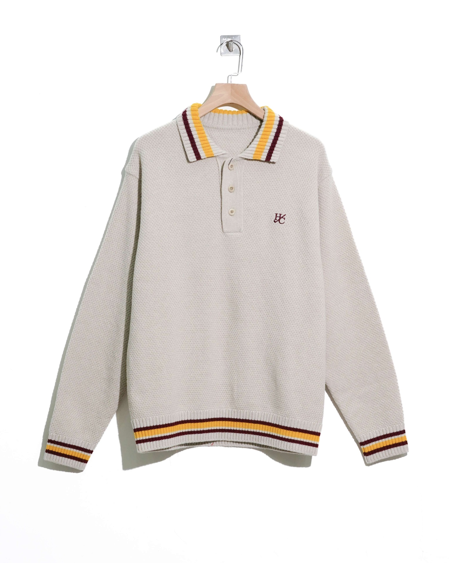 HENR COTTON'S LINE YELLOW POLO KNIT