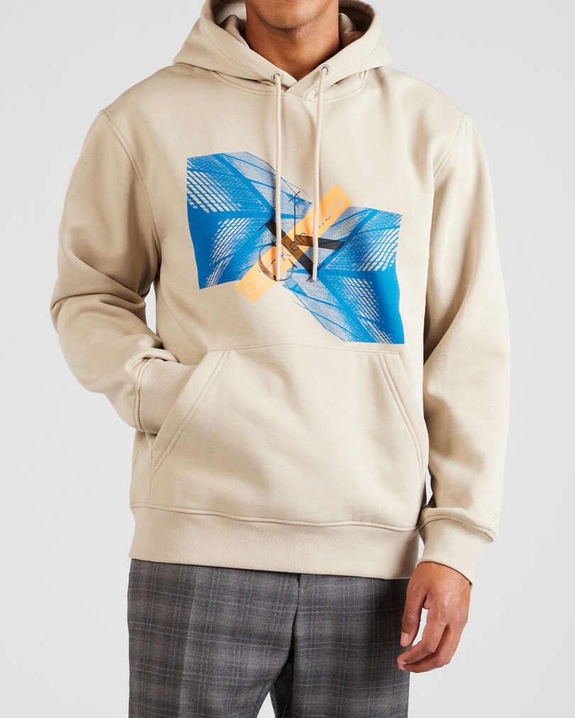 CK LOGO PRINT LOOSE FLEECE HOODIE MEN HOODIES MIK-TEA