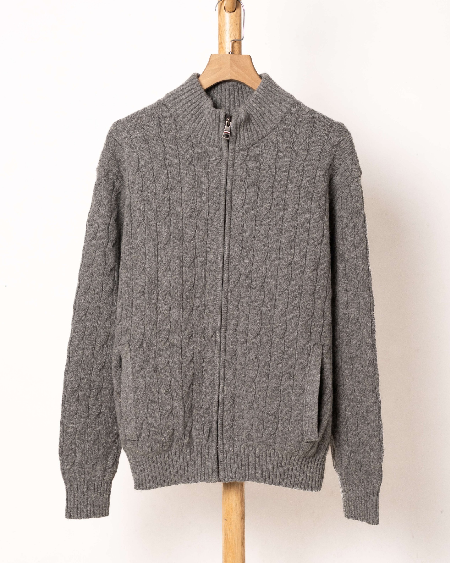 TOM CABLE FULL ZIP KNIT JACKET