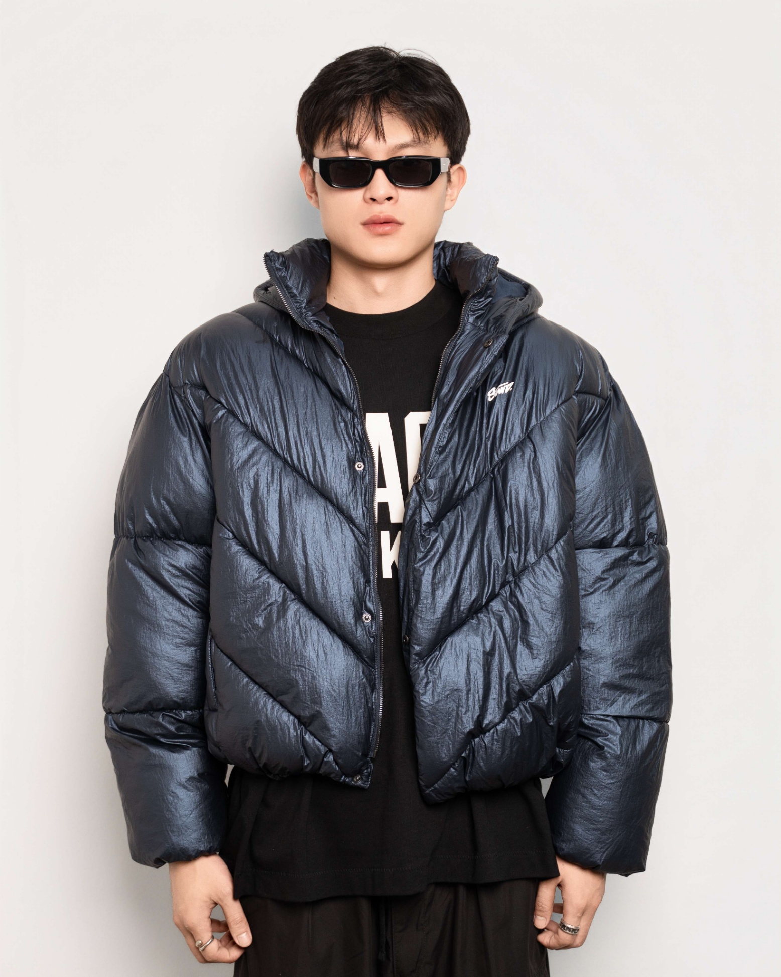 VESTE MI-SAISON PULl&BEA EN PÉTROLE PUFFER JACKET