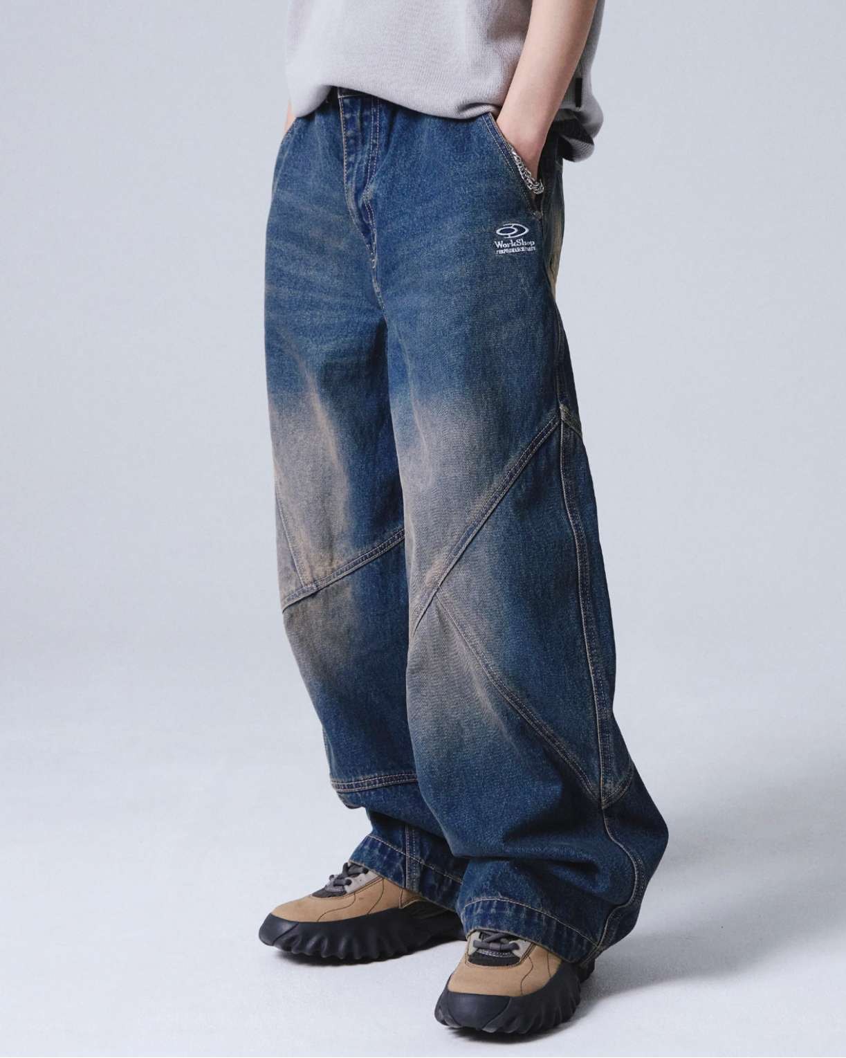 TRAV WHEAT DENIM BALLOON PANTS
