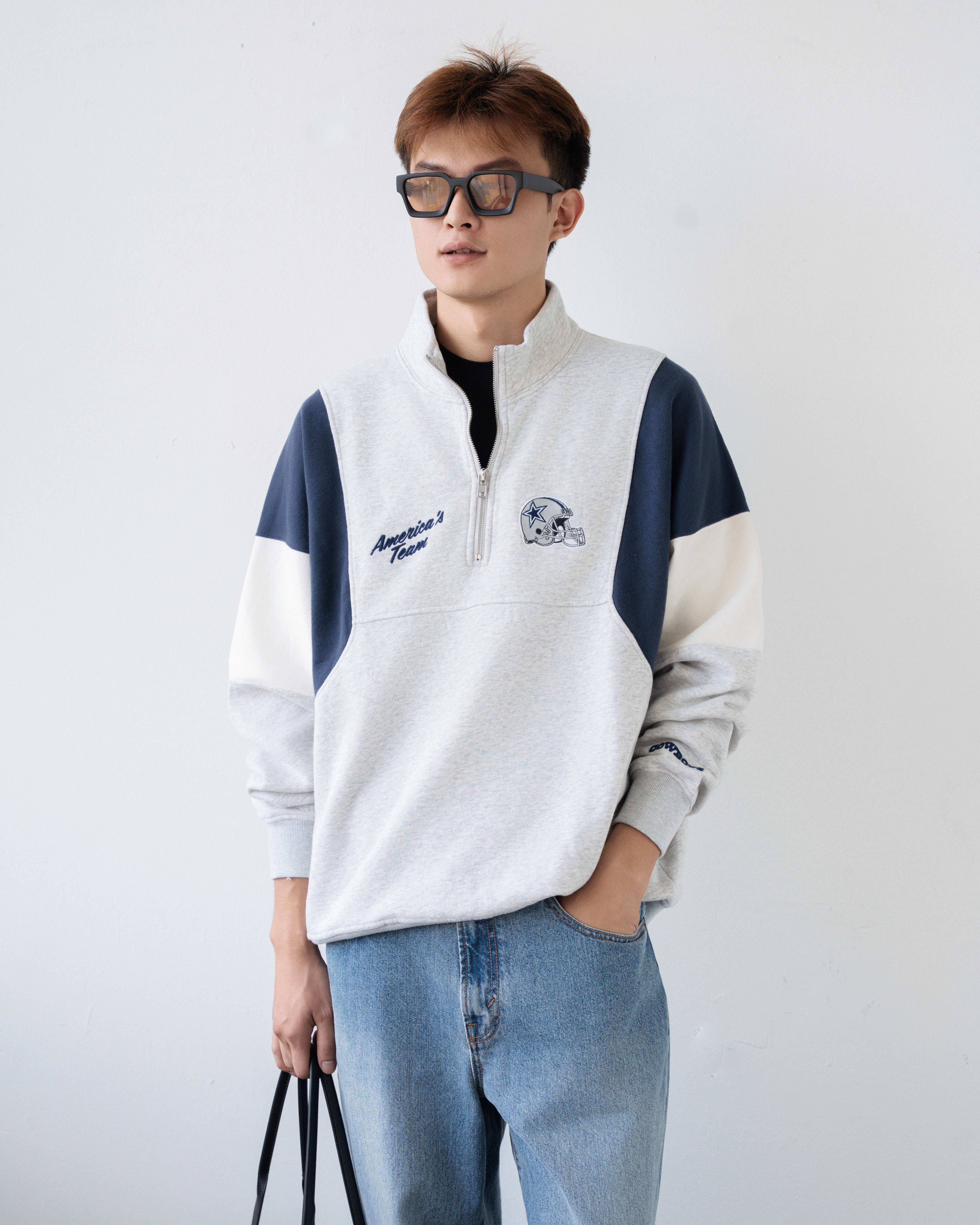 ABE & FIT NBA HALF ZIP FLEECE SWEATER