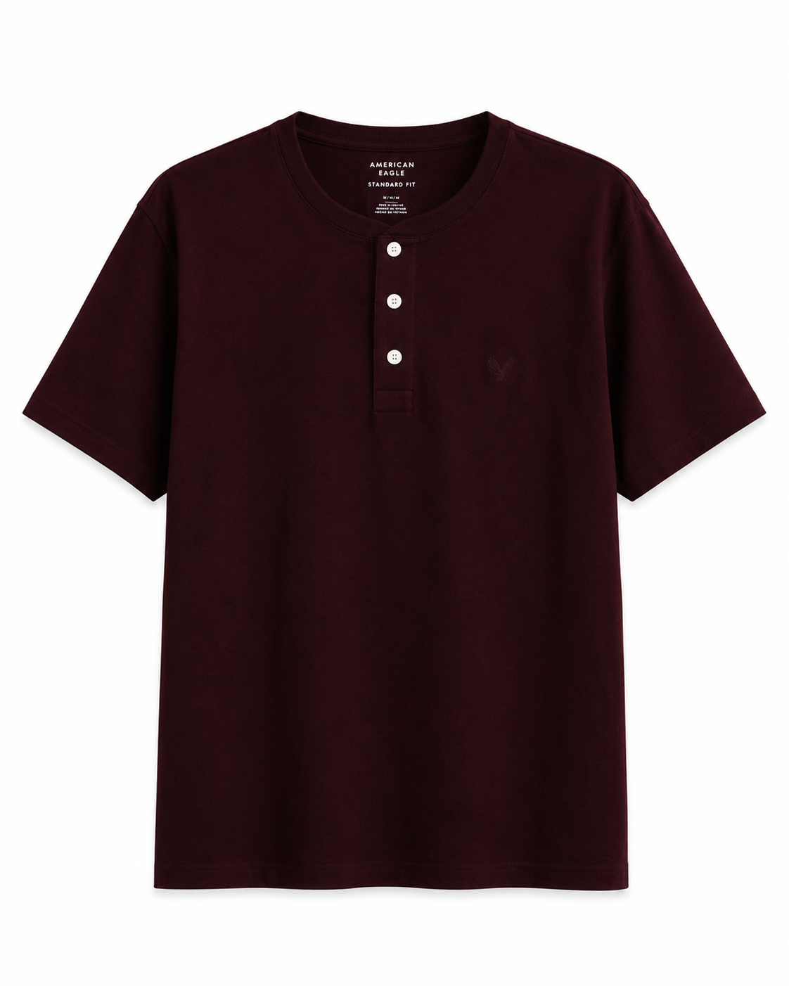 AE STANDARD FIT LOGO HENLEY NECK SHORT SLEEVES