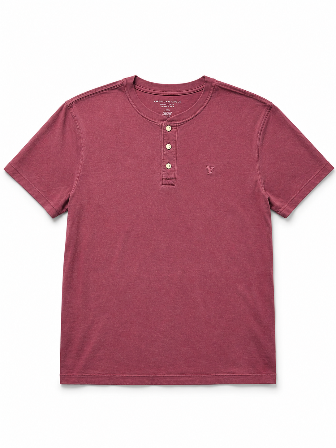 AE SUPER SOFT STANDARD FIT LOGO HENLEY NECK SHORT SLEEVES