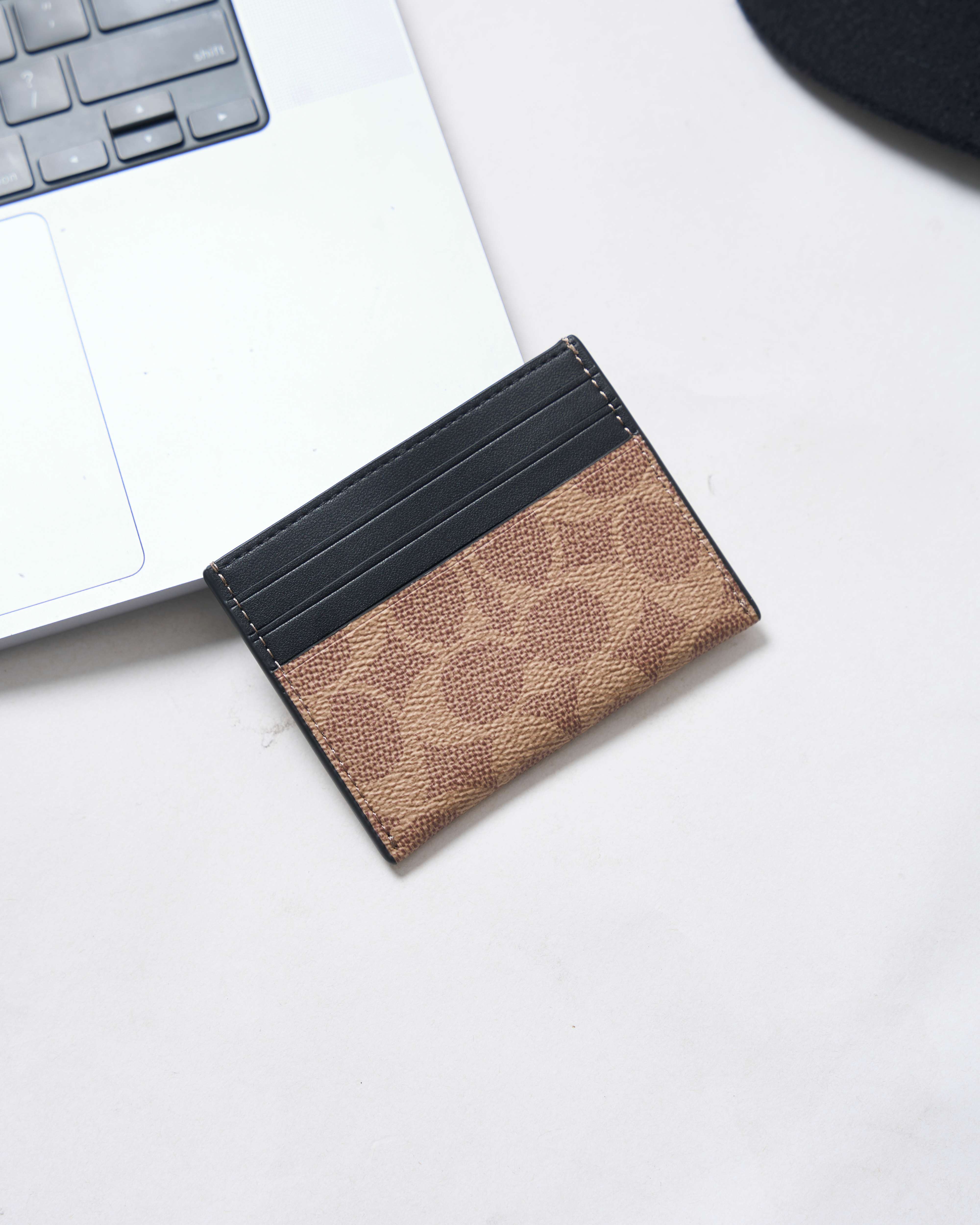 COA CARD CASE SIGNATURE CANVAS - BEIGE