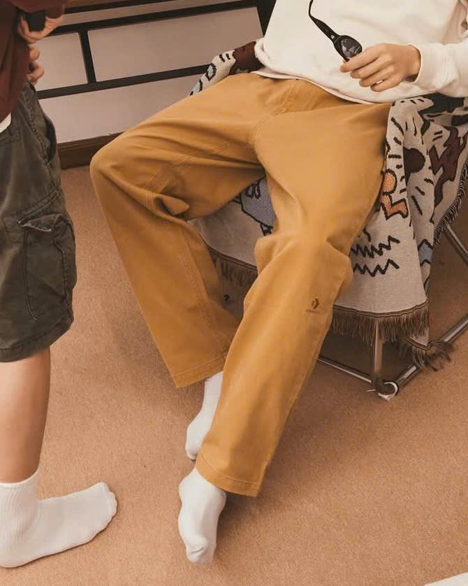 CONVER CARPENTER LEATHER TAG PANTS