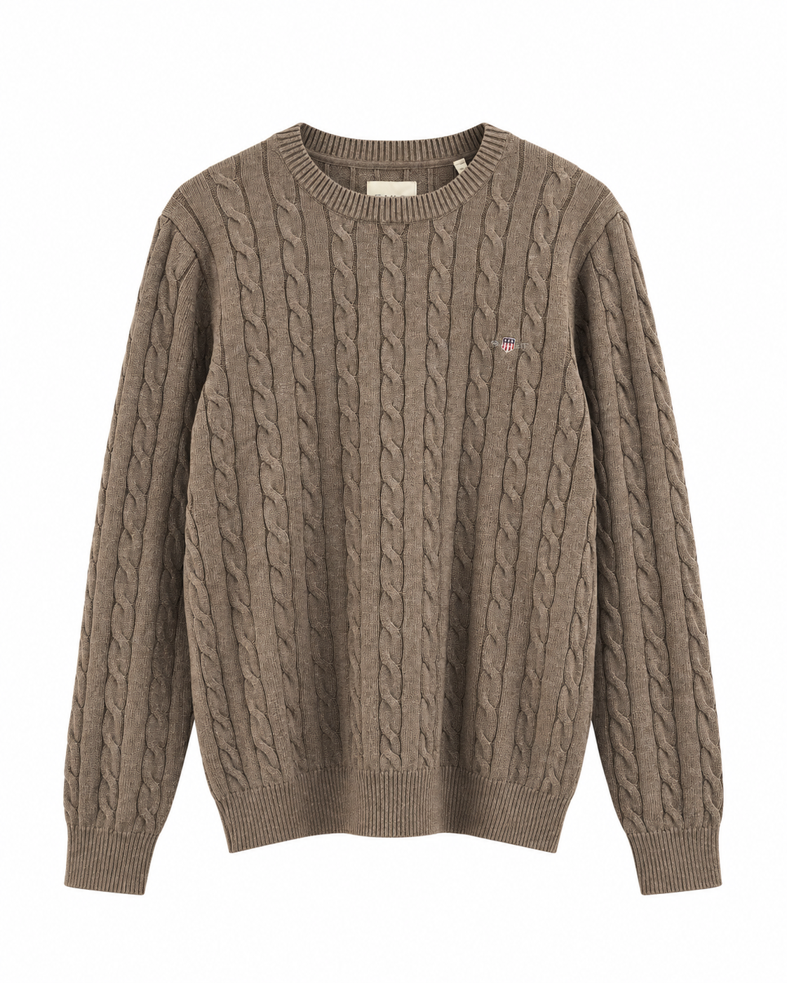 GA.N COTTON CABLE C-NECK KNIT