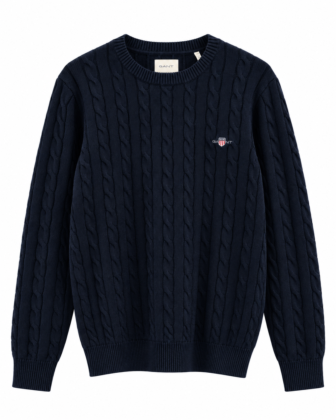 GAN CO.TTON CABLE C-NECK KNIT