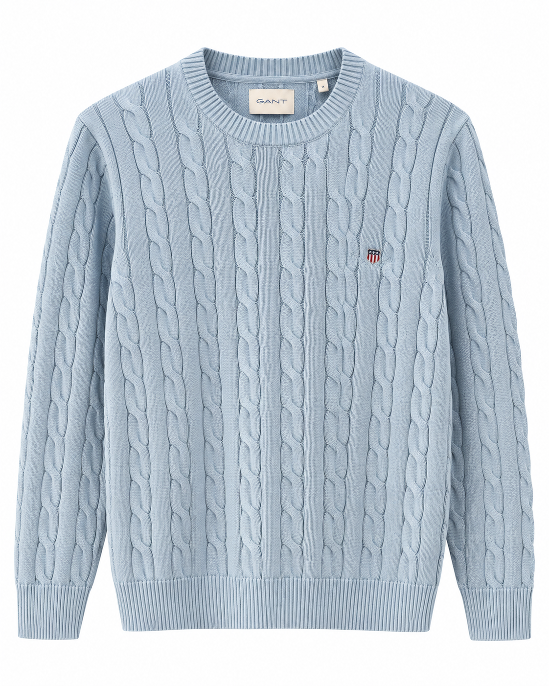 GAN COT.TON CABLE C-NECK KNIT