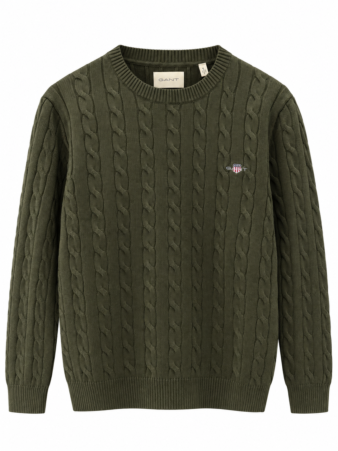 GAN COTTO.N CABLE C-NECK KNIT
