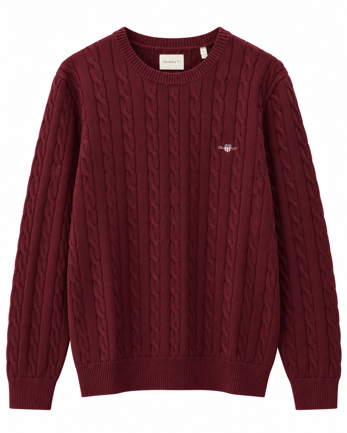 GAN COTTON CA.BLE C-NECK KNI.T