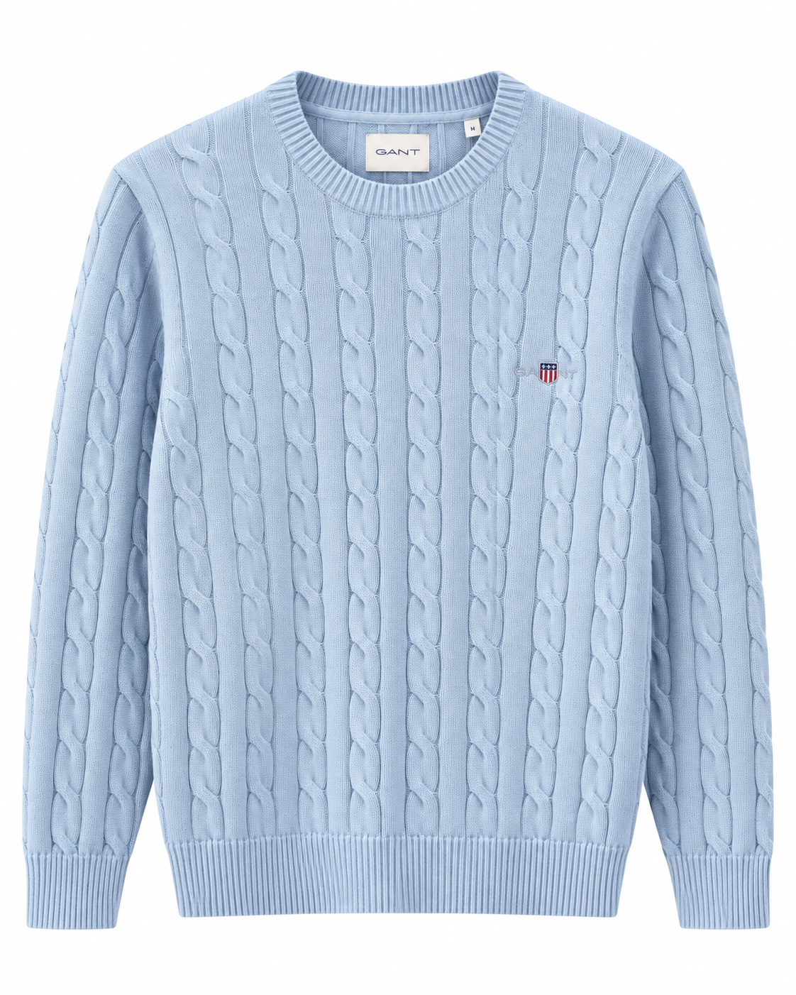 GAN COTTON CA.BLE C-NECK KNIT