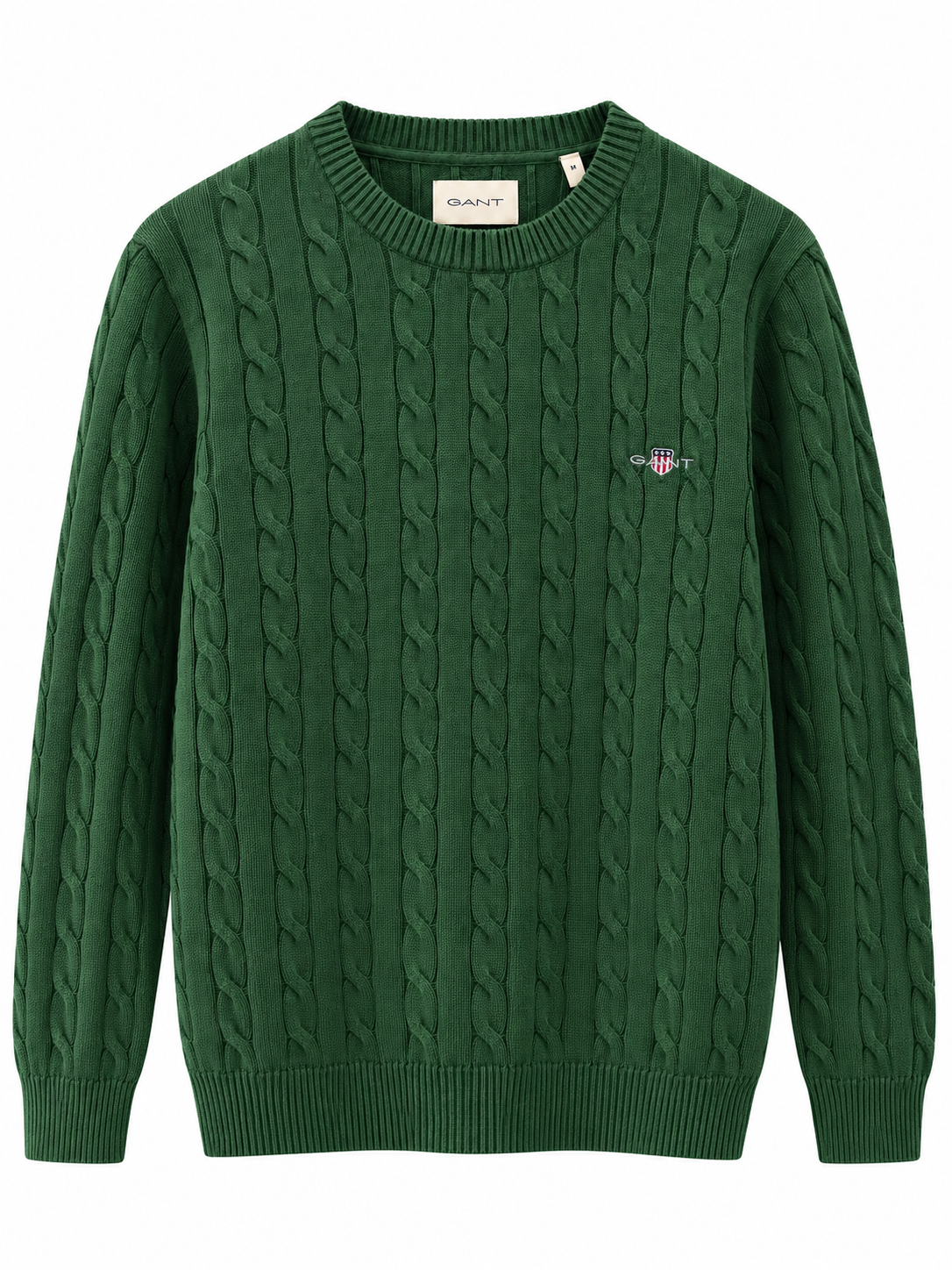 GAN COTTON CABL.E C-NECK KNIT