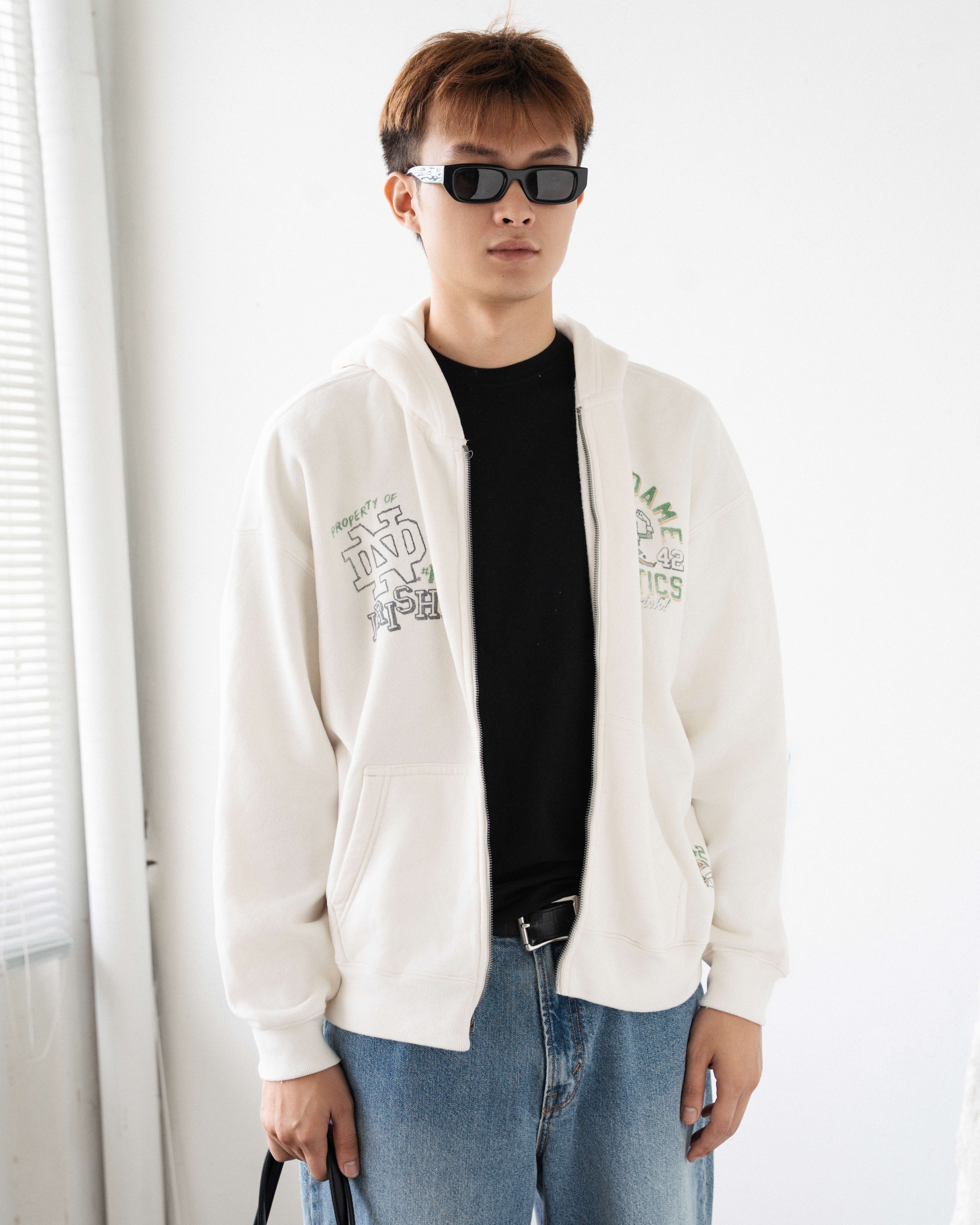 HOLLIS PRINT IRISH FLEECE FULL ZIP HOODIE