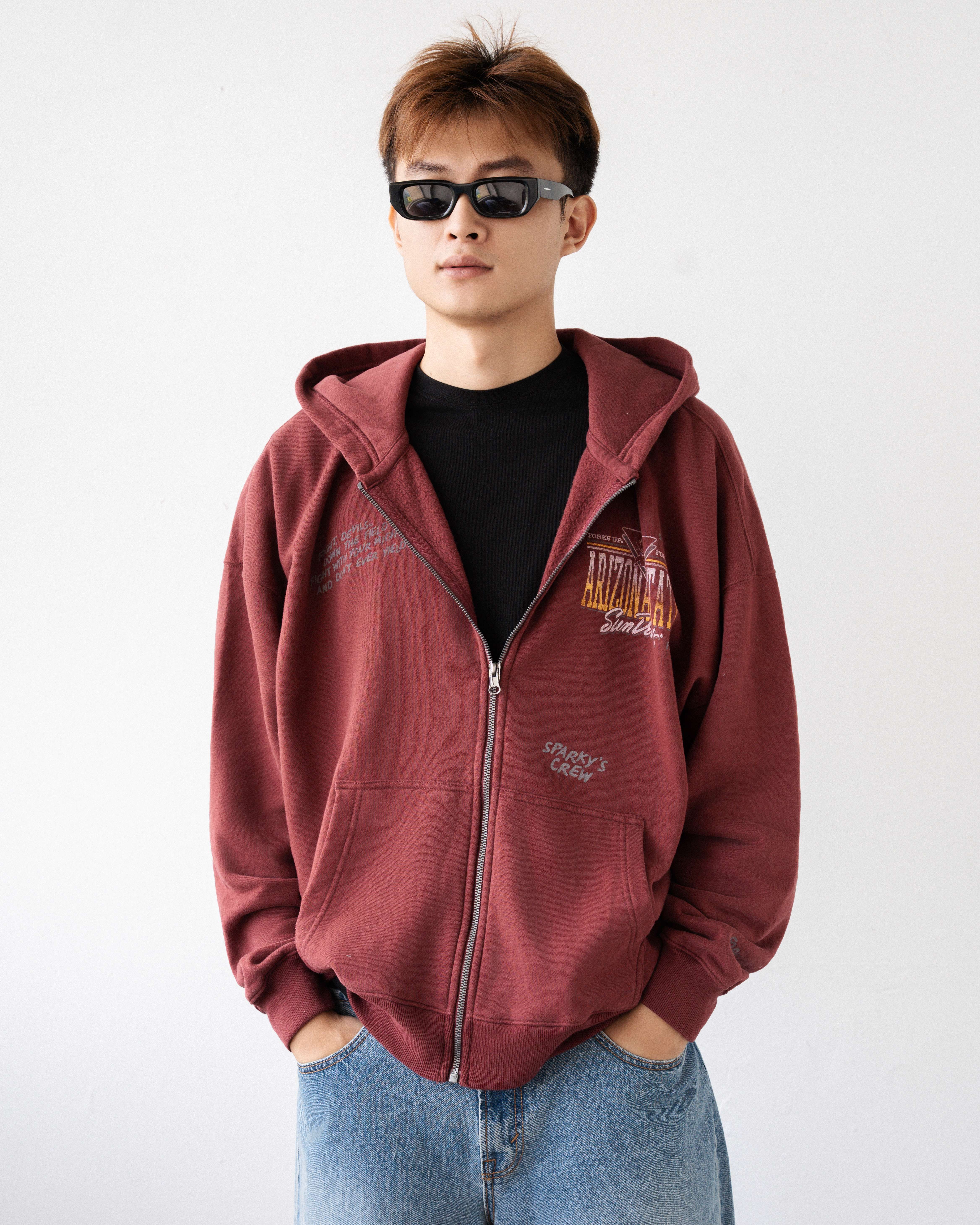 HOLLIS PRINT SPARKY'S FLEECE FULL ZIP HOODIE