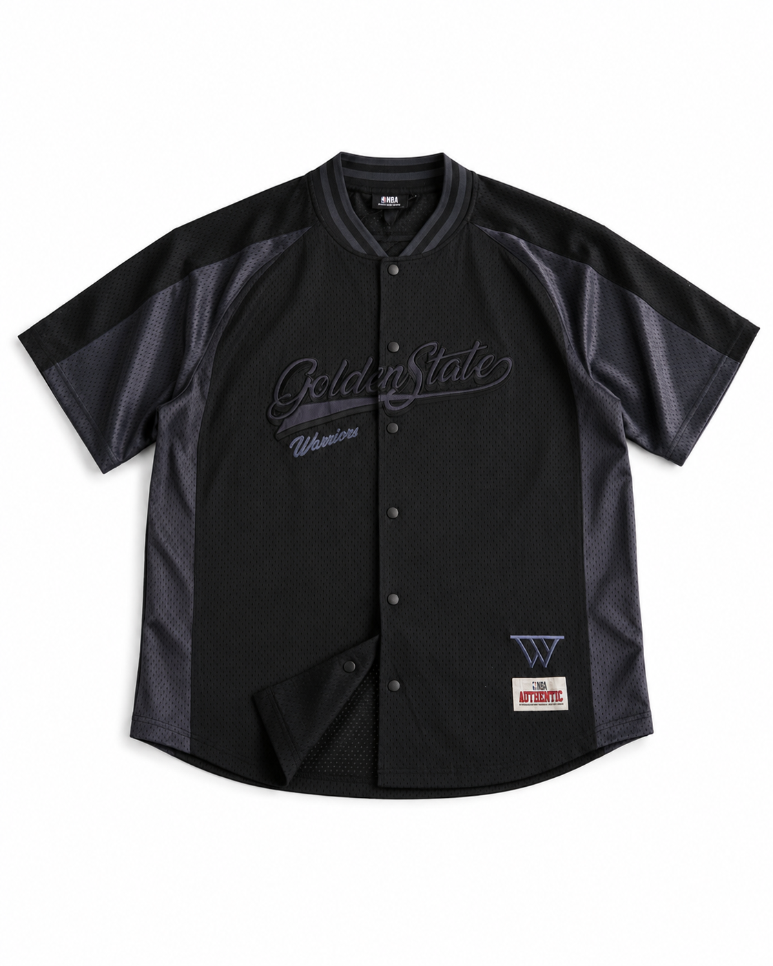 NB. A GOLDEN STATE MESH BUTTON-UP JERSEY