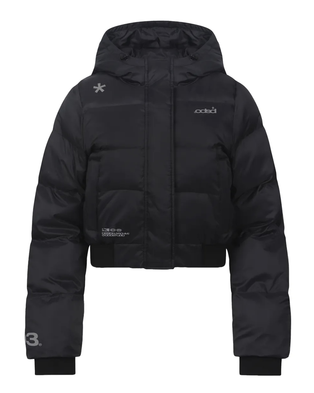 ODD.STU GRAPHIC HOODED PADDED PUFFER JACKET