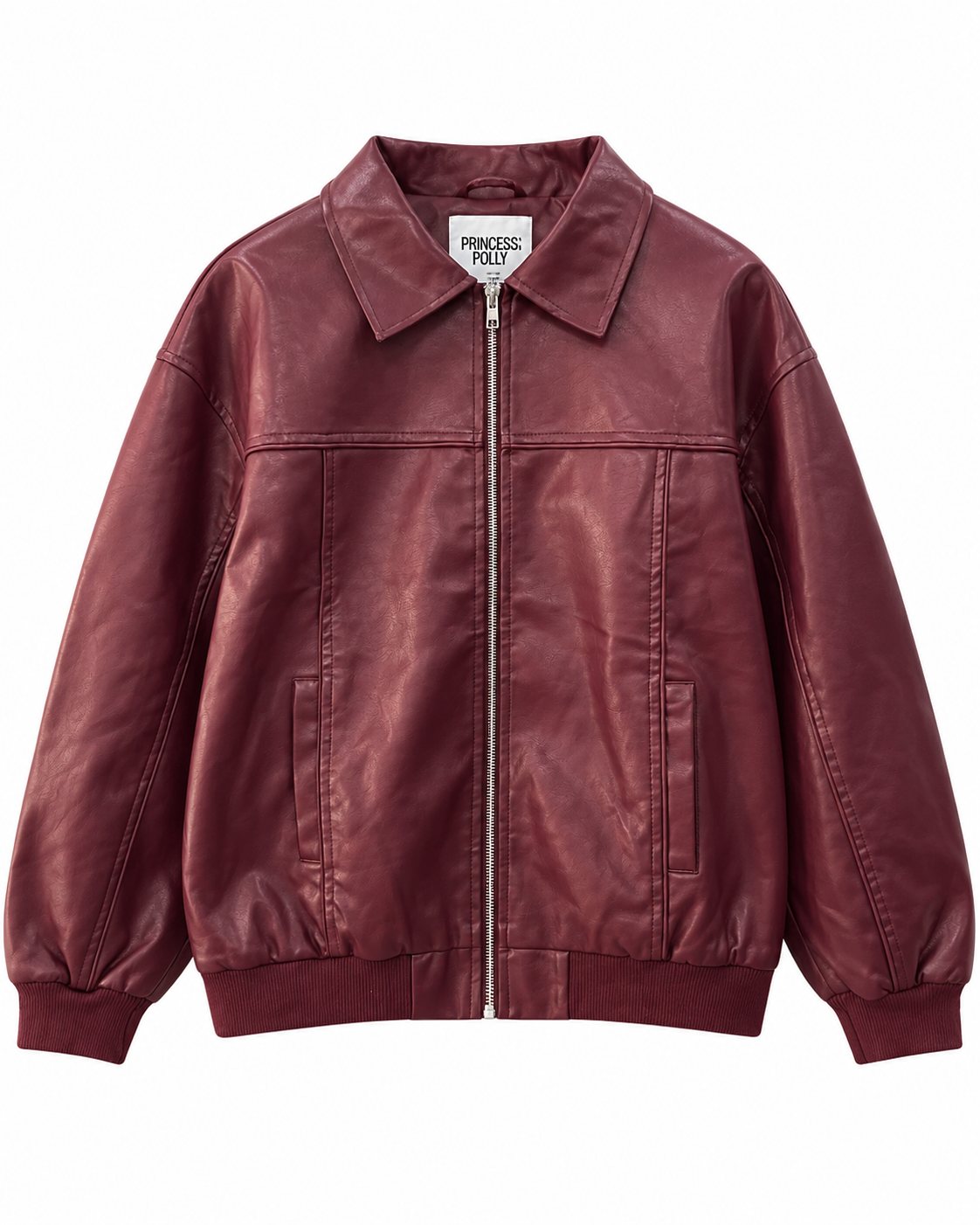 PRINCESS POLL.Y LEATHER BOMBER JACKET BLACK