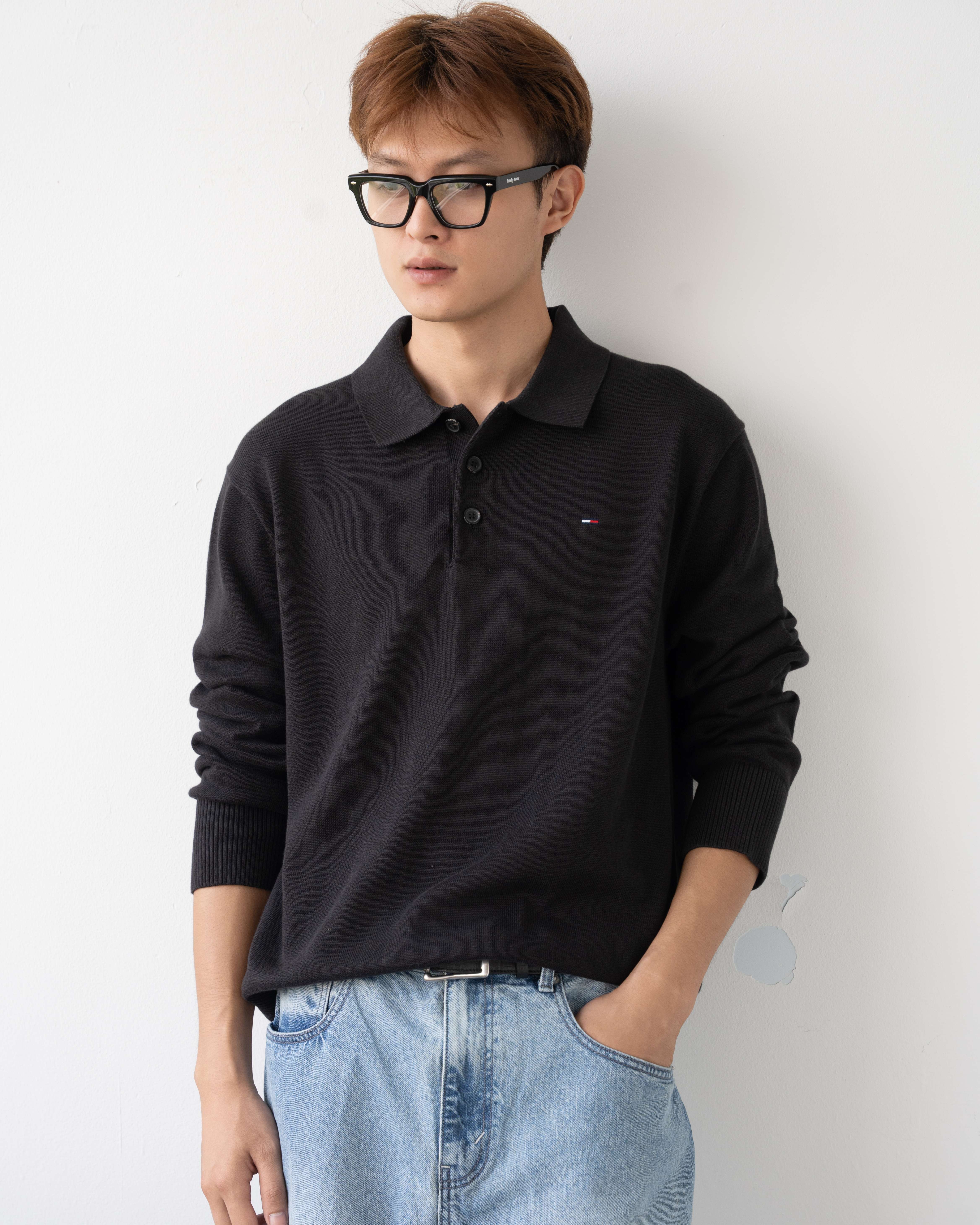 TM BUTTON ICONIC LOGO PO.LO KNIT