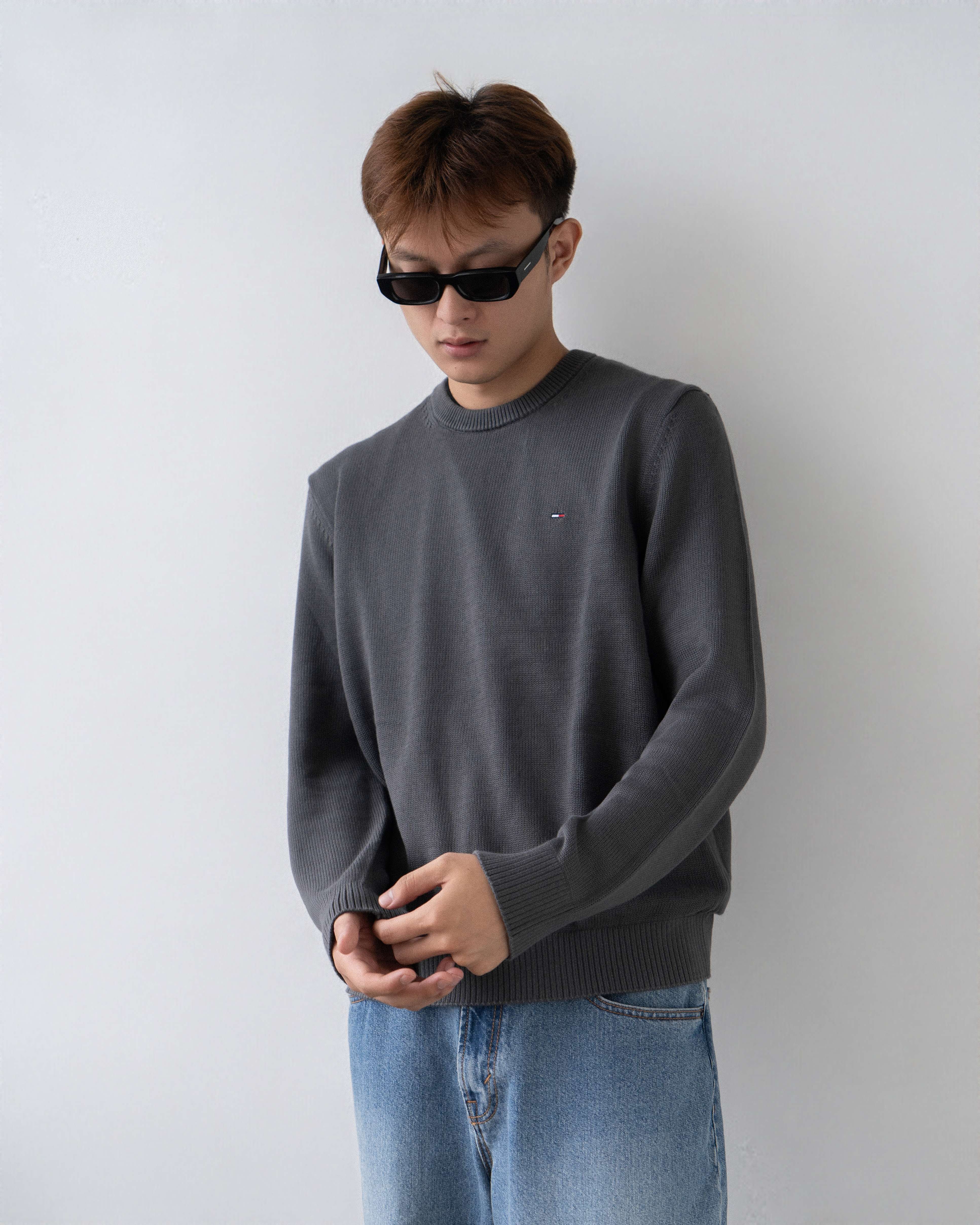 TM JEA.N BASSIC ICONIC LOGO KNIT SWEATE.R