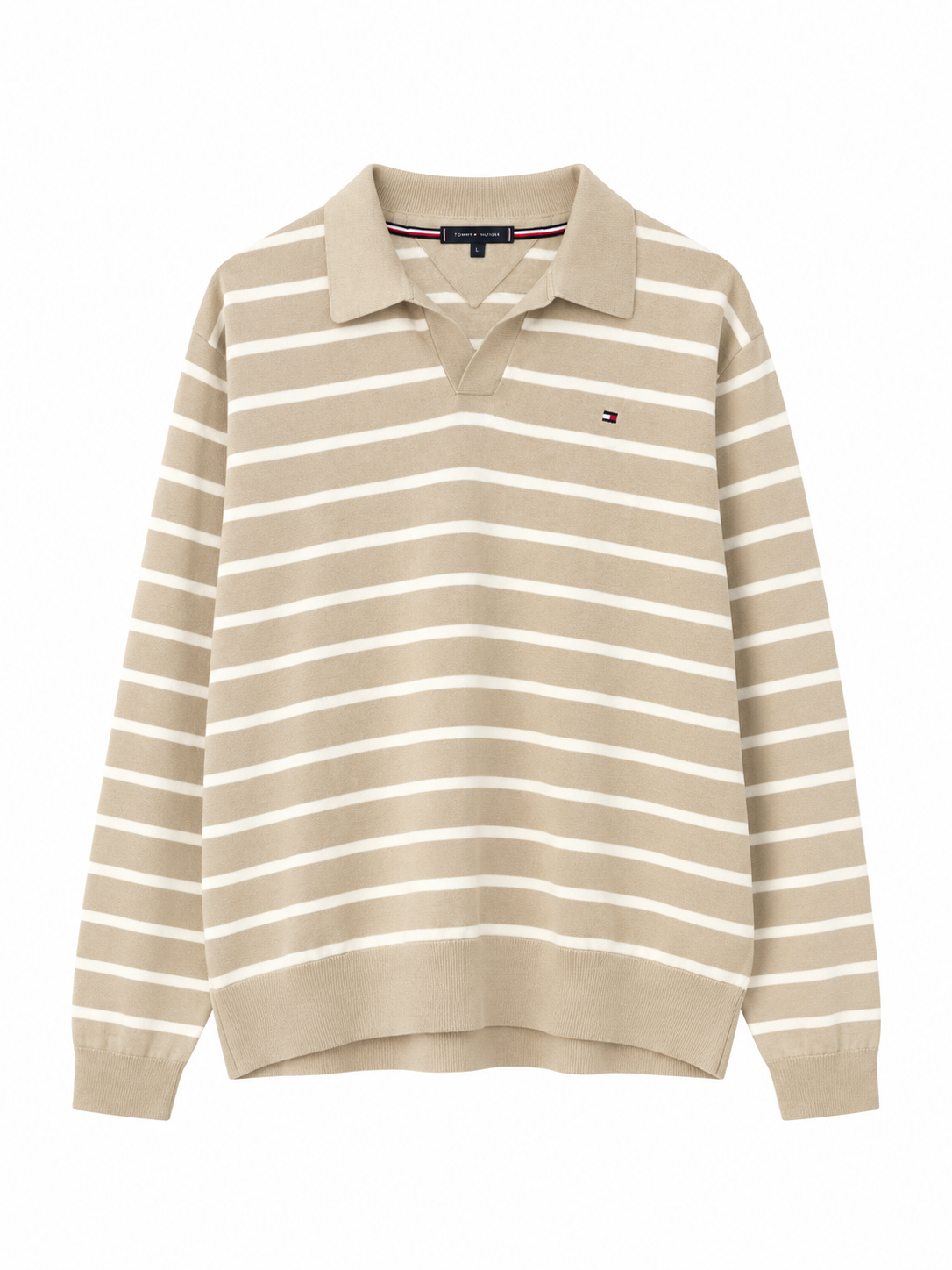 TM JEAN MESS COTTON LONGSLEEVE V NECK POLO