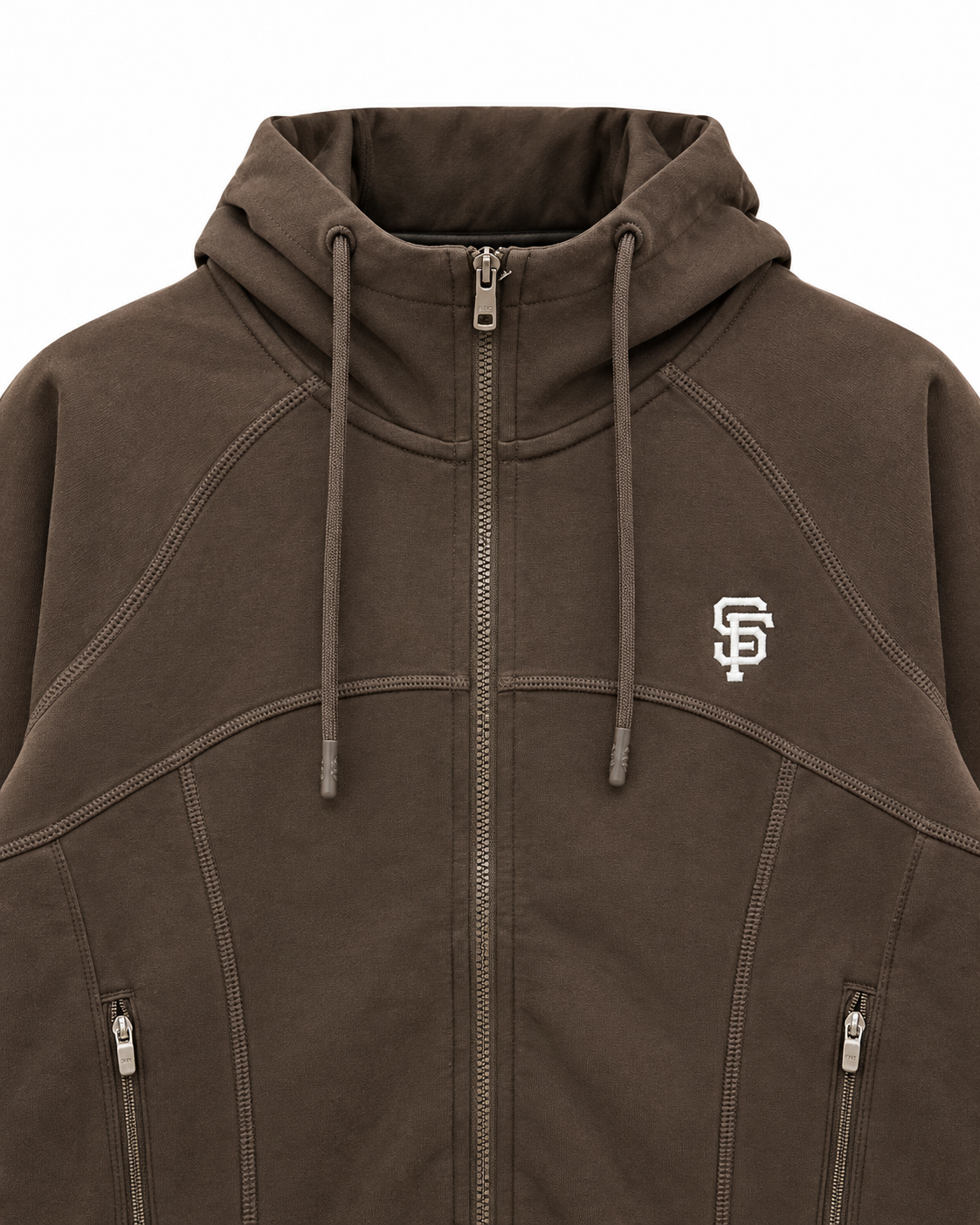 WOMEN'S BASIC SPORTY CUTOUT ZIPUP HOODIE