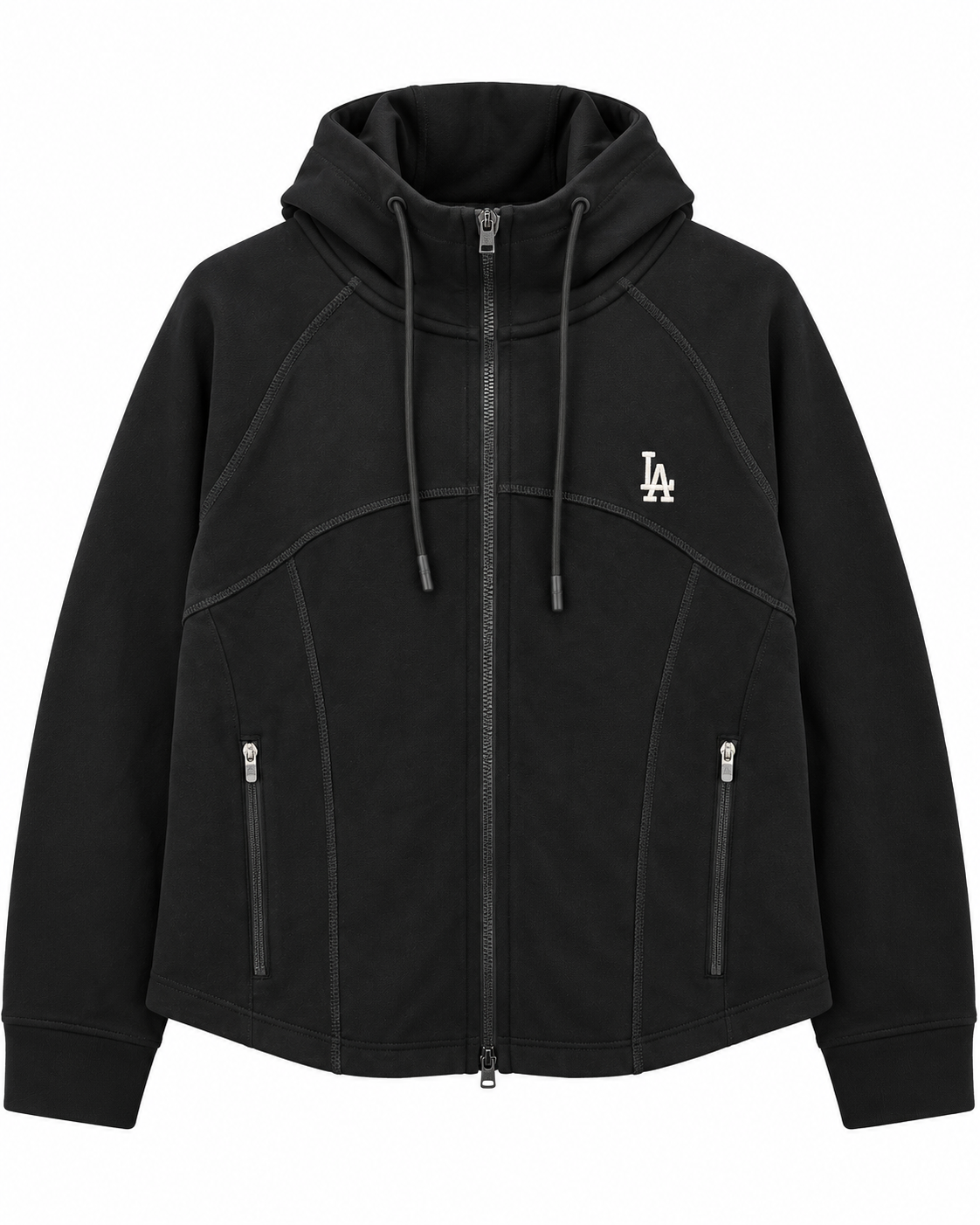 WOMEN'S BASIC SPORTY CUTOUT ZIPUP HOODIE