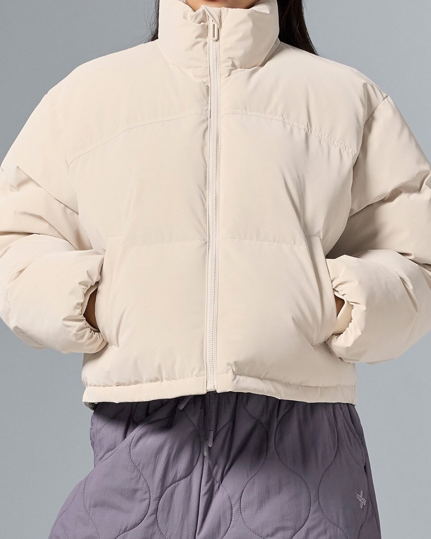 XEXYMI GLOSSR PUFFER CROP JUMPER JACKET
