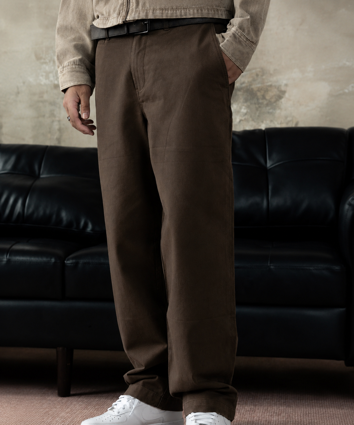 ZR KAKI STRAIGHT FIT PANTS