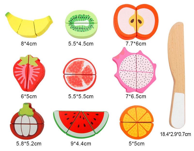 SET đồ chơi tạo hình trái cây bằng gỗ
