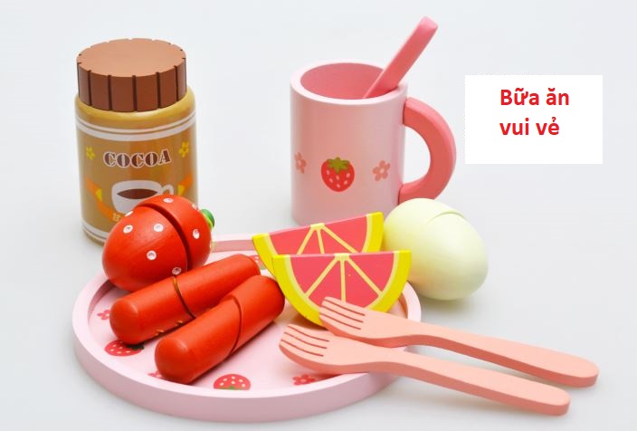 Set đồ chơi gỗ mô phỏng bữa ăn cho bé gái