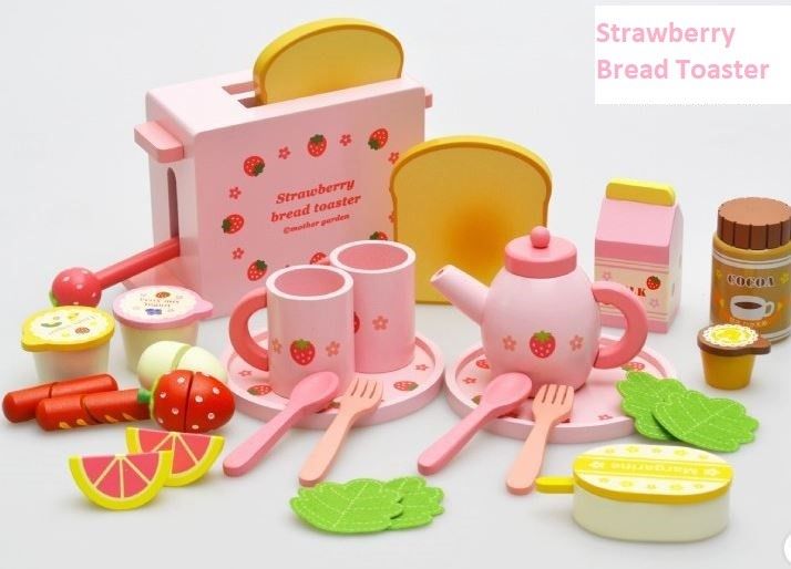 Set đồ chơi gỗ mô phỏng bữa ăn cho bé gái