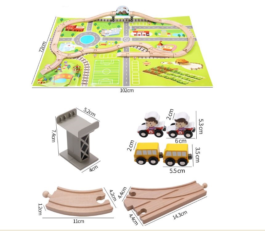 Bộ đồ chơi gỗ mô hình lắp ráp cảnh quan thành phố