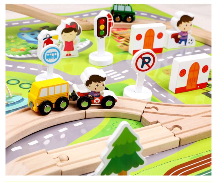 Bộ đồ chơi gỗ mô hình lắp ráp cảnh quan thành phố