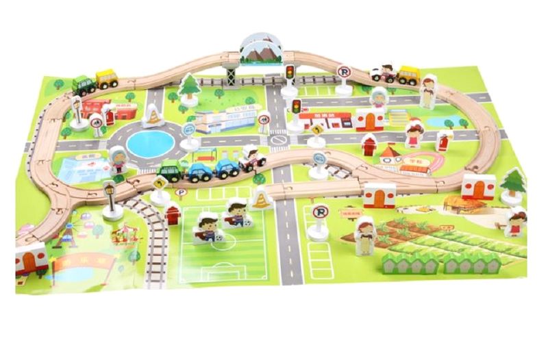 Bộ đồ chơi gỗ mô hình lắp ráp cảnh quan thành phố