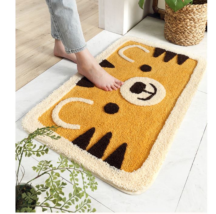 Thảm Lông chùi chân, thảm nhà tắm, thảm cửa ra vào - Mèo Cam