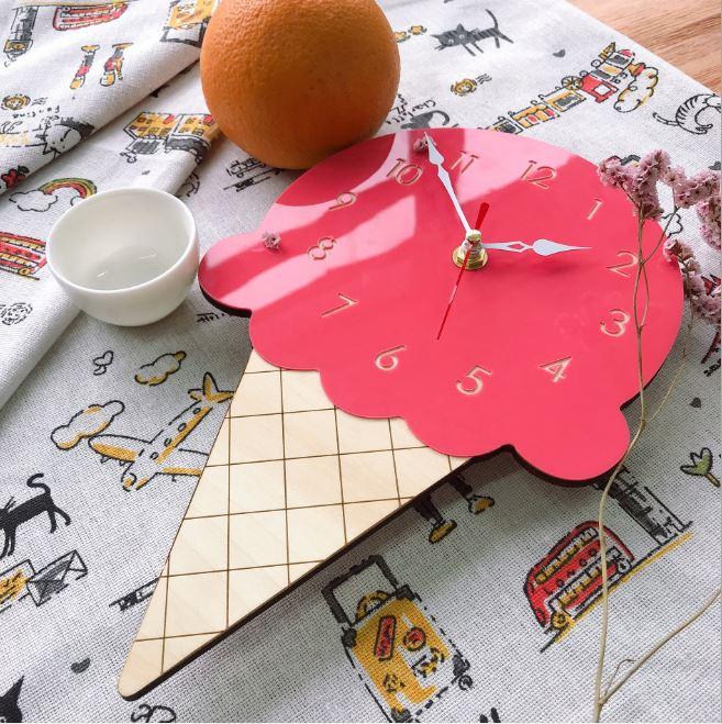 Đồng Hồ Treo Tường cho Bé - QUE KEM (HỒNG)
