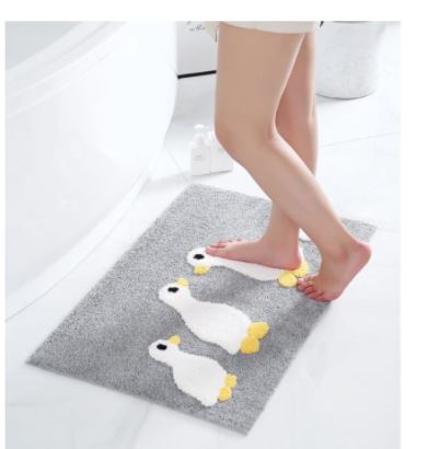 Thảm Chùi Chân Cao Cấp - Gà Con Nền Xám