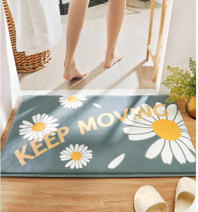 Thảm Lông chùi chân lớn 50x80cm, thảm nhà tắm, thảm cửa ra vào Cao Cấp - KEEP MOVING