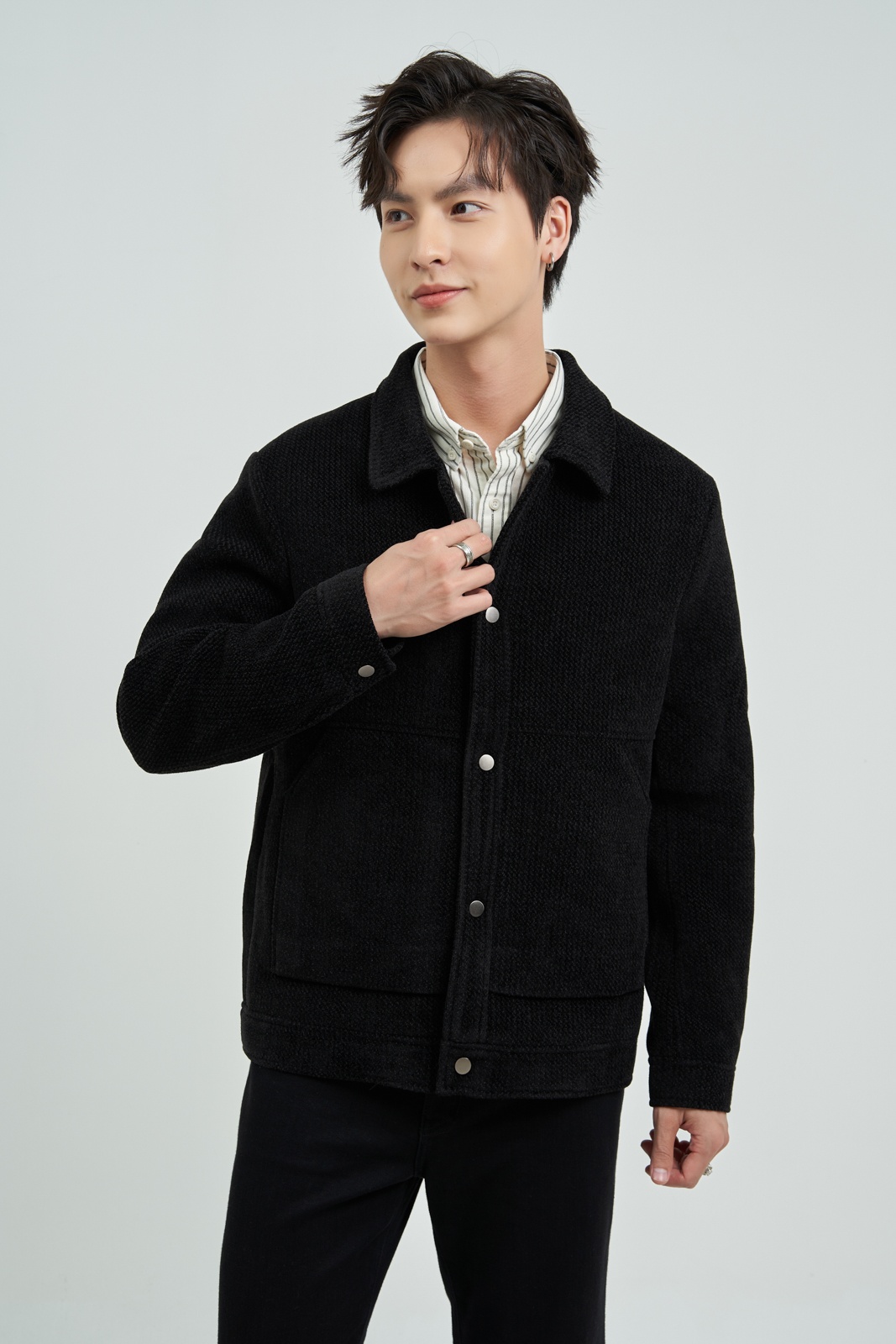 Áo Khoác Dạ Regular 5043 - Đen - XL