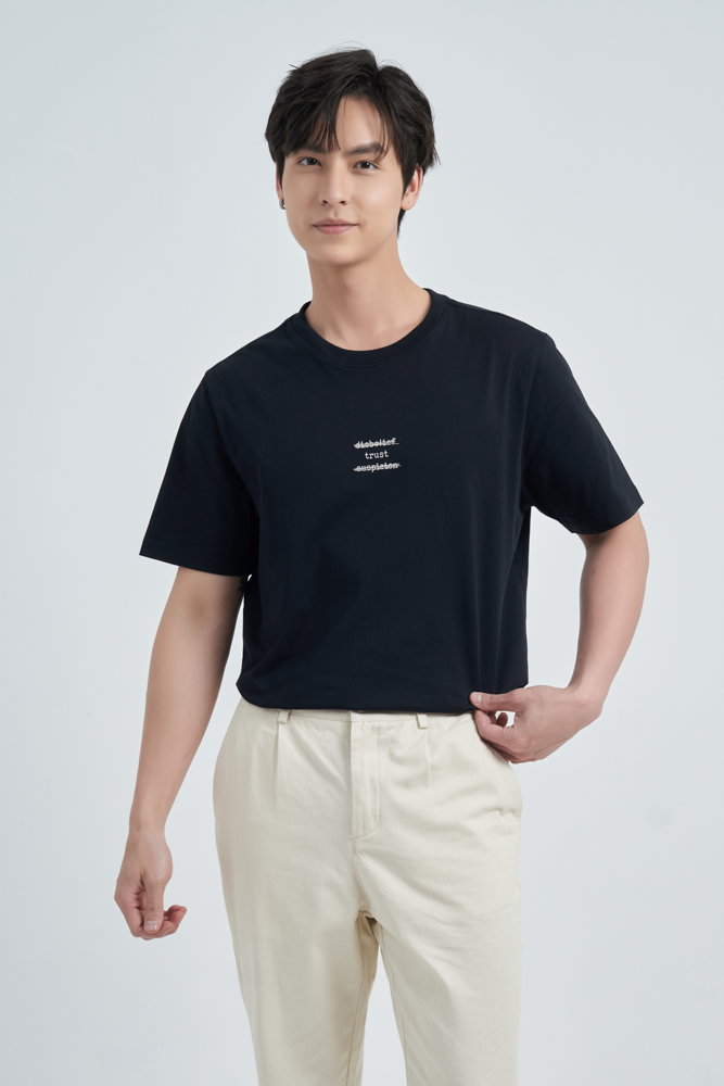 Áo Phông Regular Cotton 1261 - Đen - 2XL