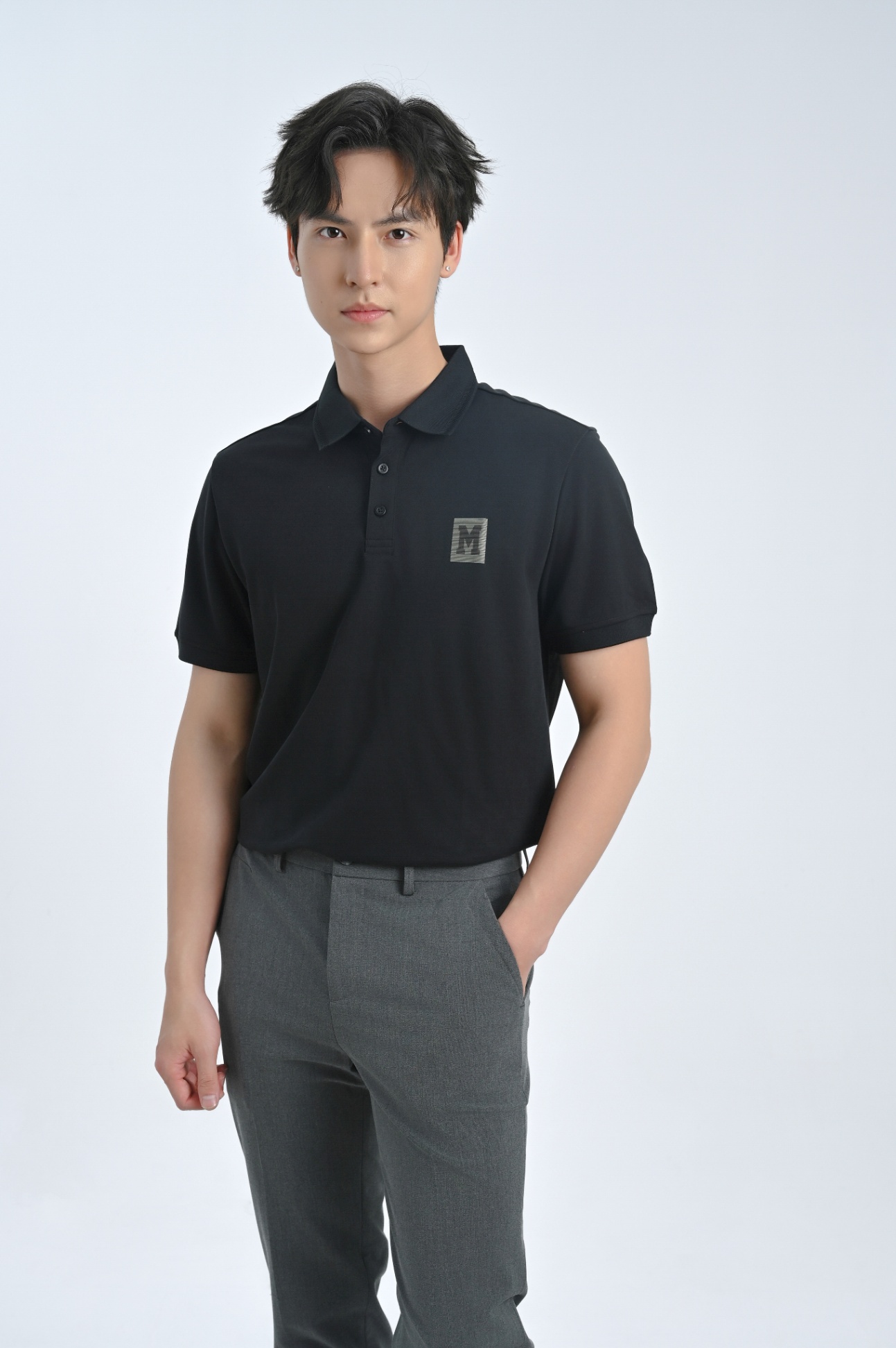 Áo Polo Cổ Đức Regular 2123 - Đen - 2XL
