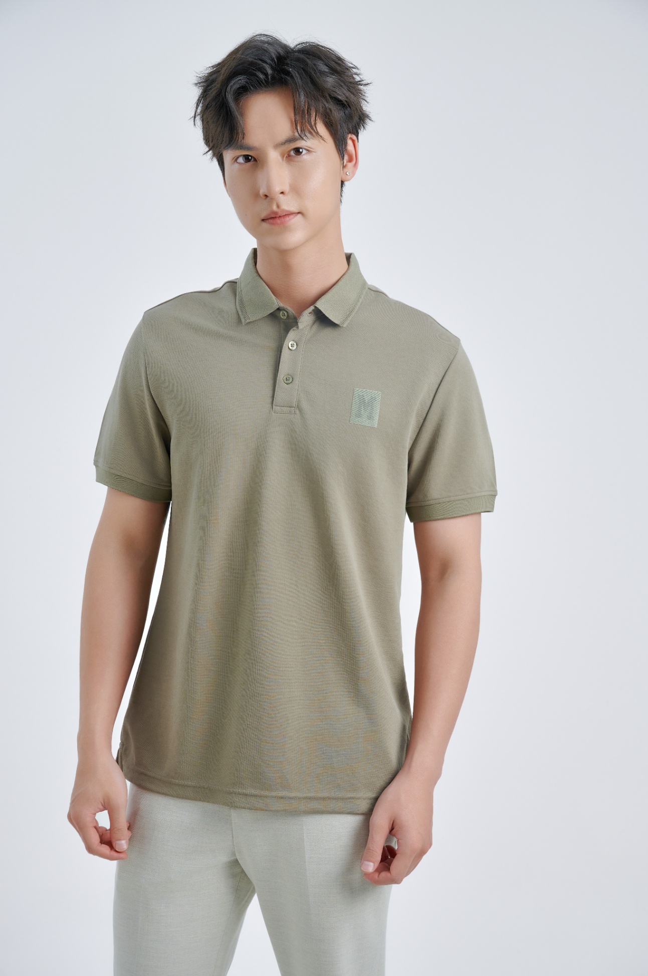 Áo Polo Cổ Đức Regular 2123 - Rêu - 2XL