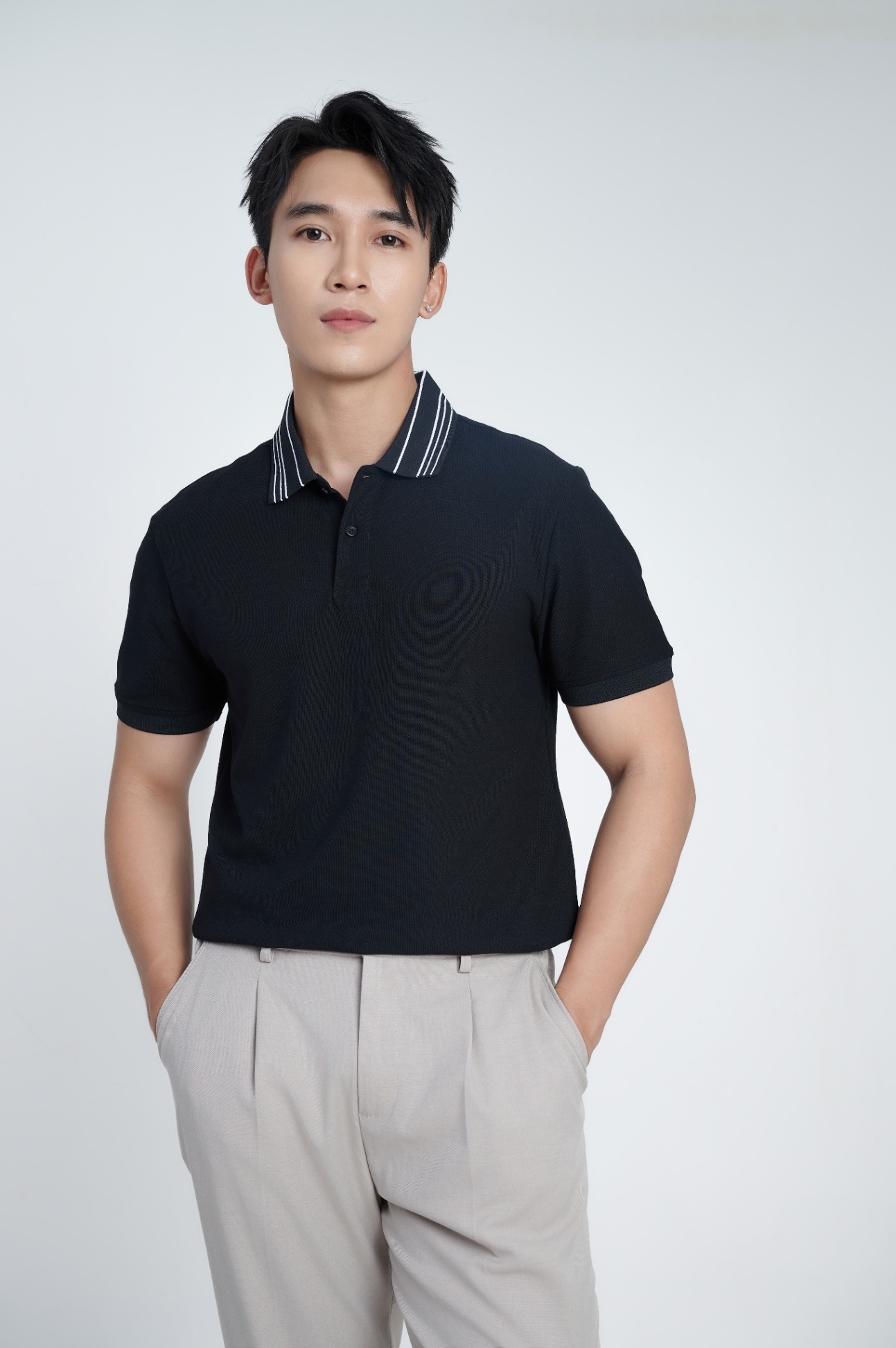 Áo Polo Fitted Cotton 2126 - Đen - 2XL